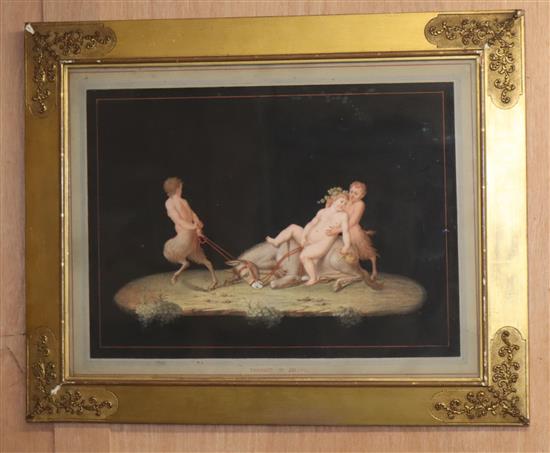 Italian School (late 19th century), a set of three gouache drawings of classical subjects, overall 41 x 54cm